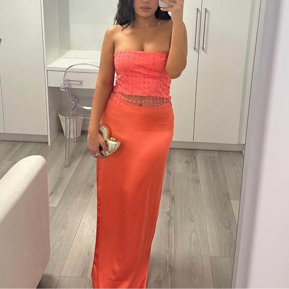 House of Cb/Mistress Rocks- Coral 2 piece - Picture 3 of 5